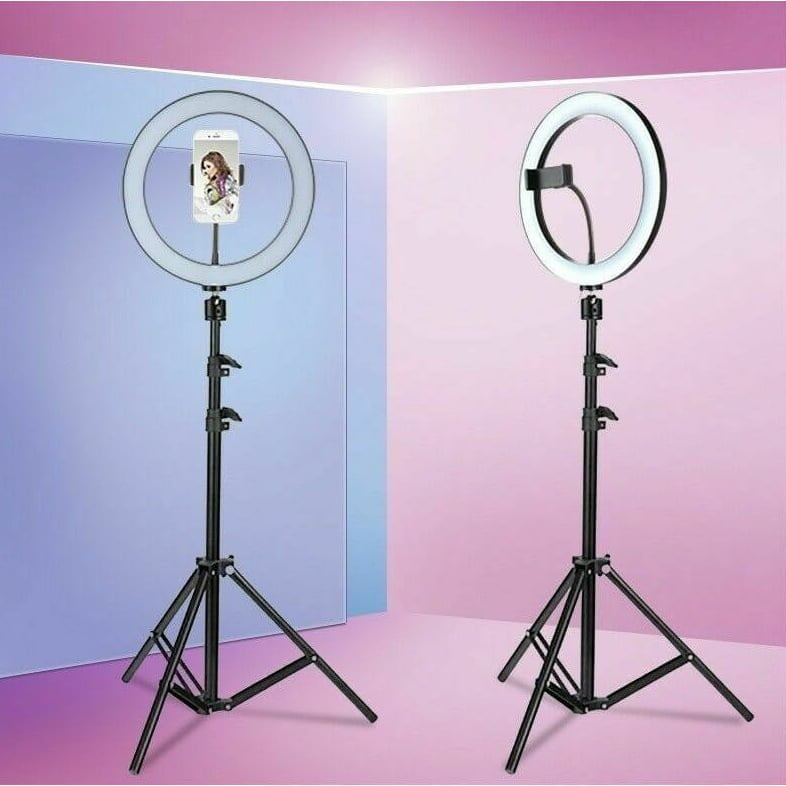 Multiple-mode-LED-Ring-Light-on-Tripod-for-Phone-Selfies-12 رينج لايت