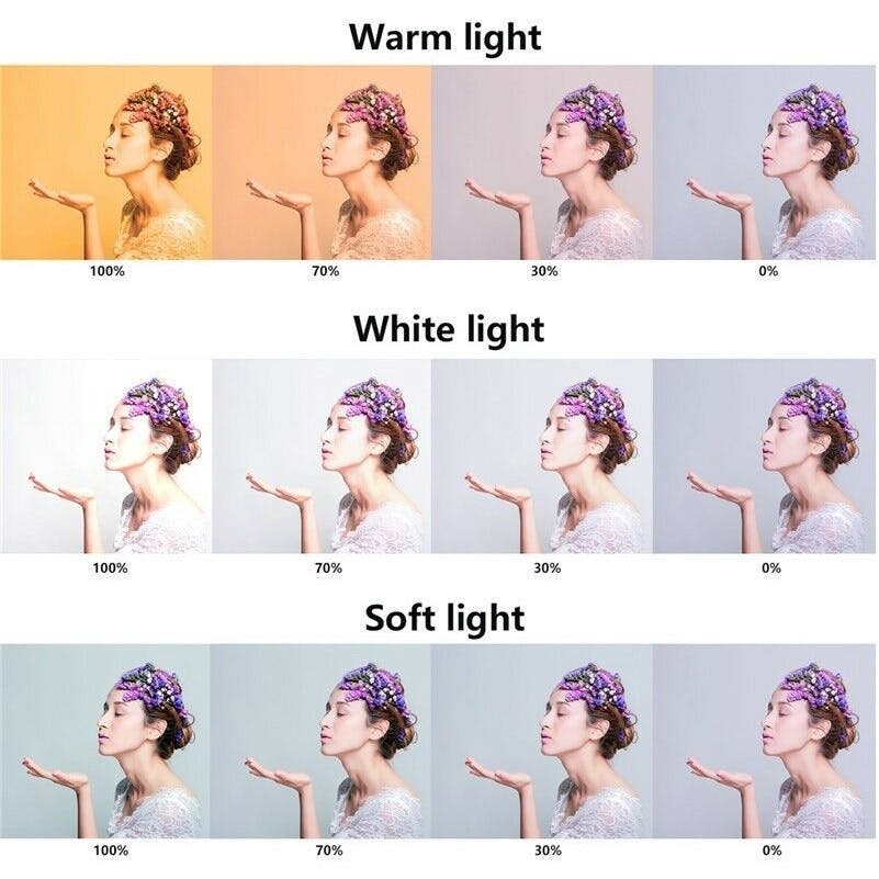 Multiple-mode-LED-Ring-Light-on-Tripod-for-Phone-Selfies-24 رينج لايت