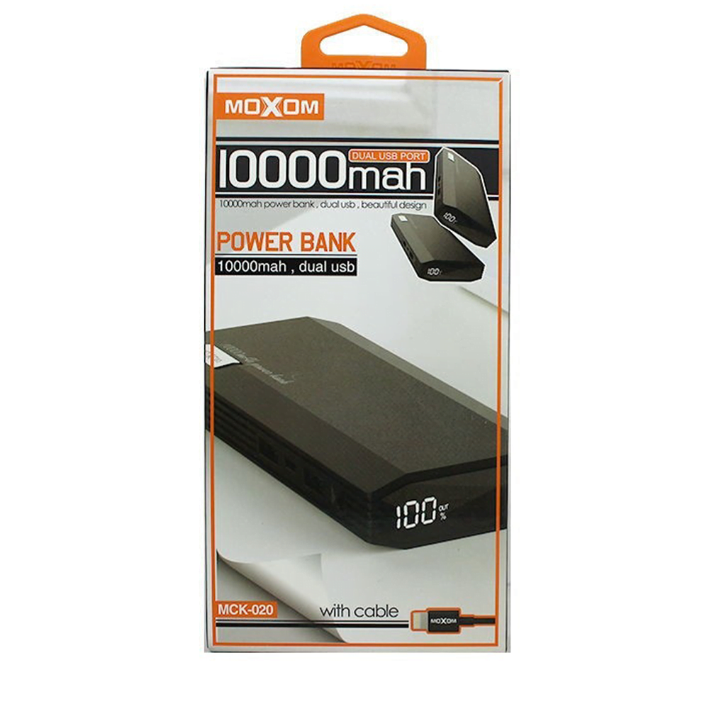 موكسوم باور بانك 10000 مل امبير MCK-020 منفذين شحن سريع موكسوم باور بانك 10000 مل امبير MCK-020 منفذين شحن سريع